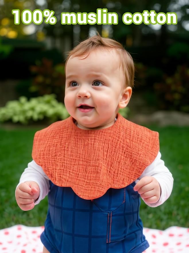 Baby Drool Bibs for Unisex Girls Boys 12 Pack Baby Muslin Bibs for Drooling and Teething