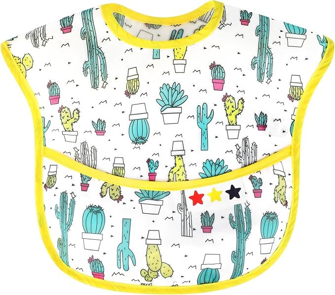 Accmor Baby Bibs, Waterproof Baby Toddler Bibs, Apron Smock Bib for Baby Boys Girls, Essential Must Have for Eating, Feeding
