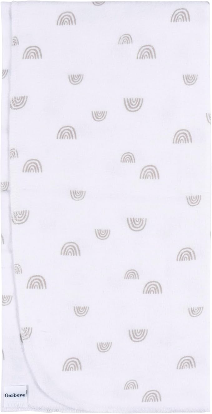 Gerber Unisex Baby 100% Cotton Flannel Receiving Blankets 30x30 Inches (Pack of 4), Boho Rainbow, One Size