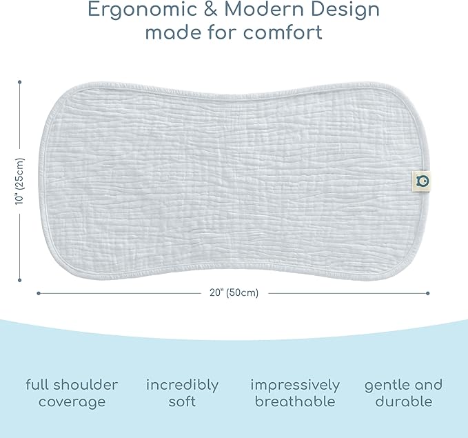 Muslin Burp Cloths Set, 6 Pieces, 100% Organic Cotton Hand Washcloths for Baby Boys and Girls Extra Absorbent and Soft Burping Rags (Neutral - Multi Colored)