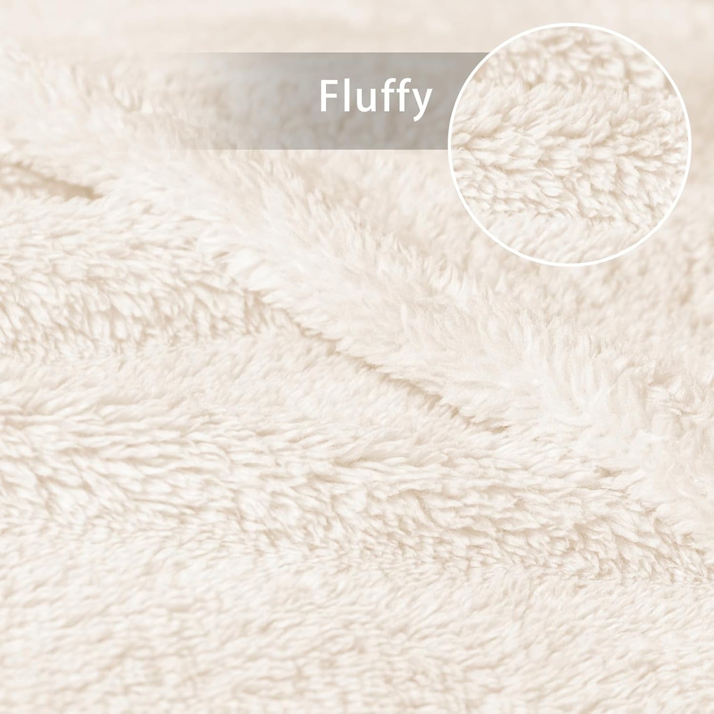 Exclusivo Mezcla King Size Flannel Fleece Blanket, Super Soft Velvet Plush Bed Blanket, Fuzzy Cozy and Warm for All Seasons, 90x104 Inches, Ivory