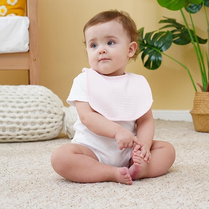 Muslin Baby Bibs Cotton Baby Drool Bandana Bibs for Baby Girls Boys Infant Newborn Toddler Drooling and Teething