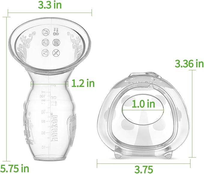 haakaa Silicone Breast Pump and Ladybug Breast Shells Combo for Breastfeeding Moms to Collect Breast Milk| Pumping and Nursing| Portable Breastmilk Catcher(pump-4oz/100ml,1pk; Shell-2.5oz/75ml,1pk)