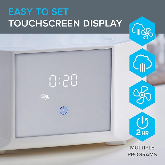 Chicco Advanced Electric Steam Sterilizer & Dryer for Baby Bottles, Feeding Accessories and More | Eliminates 99.9% of Germs | 4 Programming Options | 2 Configurations | Automatic Shut-Off