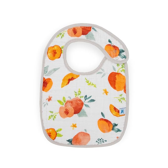 Little Unicorn Premium Classic Bib 3 pack | Adjustable as baby grows | Soft fabric on skin | Great for first time eaters (Georgia Peach)