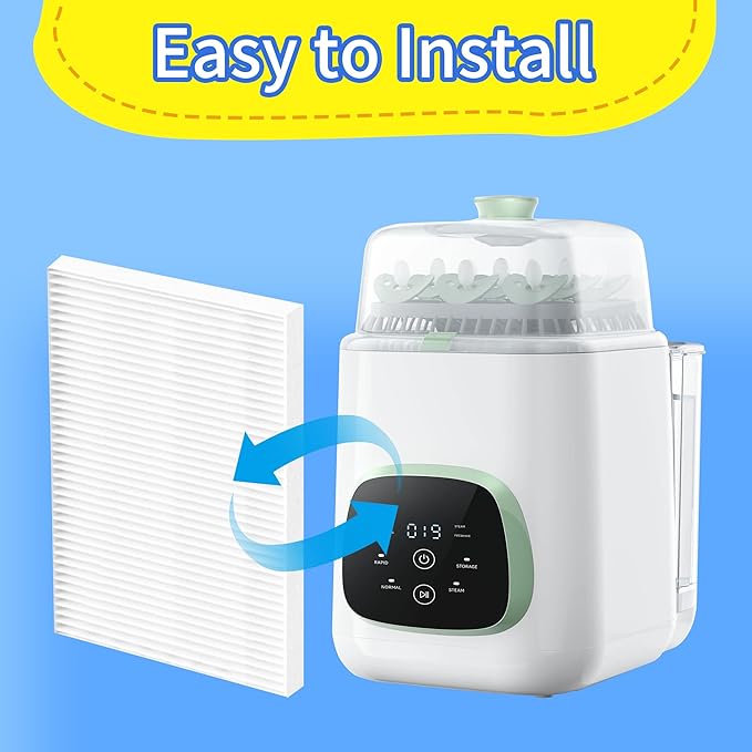 6 Pack HEPA Filter Replacement, Compatible with Momcozy Kleanpal Pro Baby Bottle Washer, 99.97% Effective Filtration for Baby Bottle Washer and Dryer, Premium Air Filters