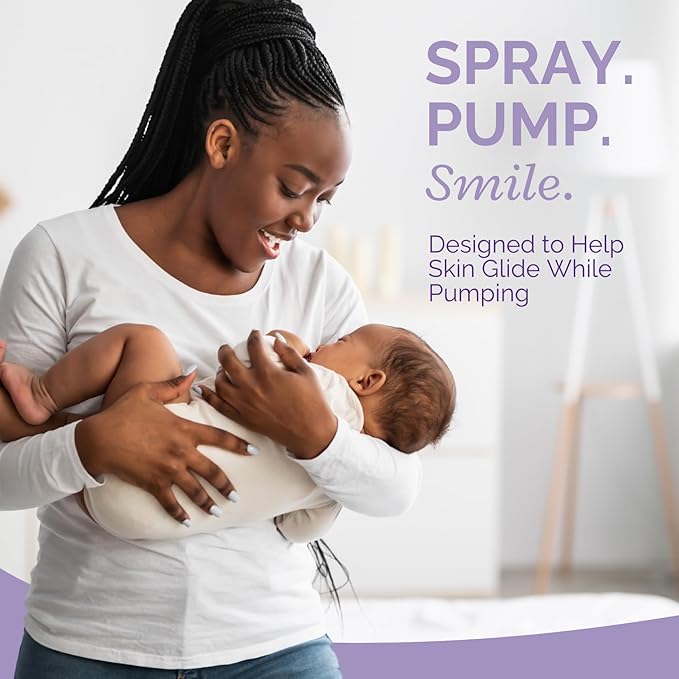 Pumping Spray 2 Fl Oz | Organic Skin Lubricant for Breast Pumping | Pump Flange Spray for Breast Shields | Vegan & Lanolin Free, Made in USA | Helps Sore Nipples & Clogged Milk Ducts