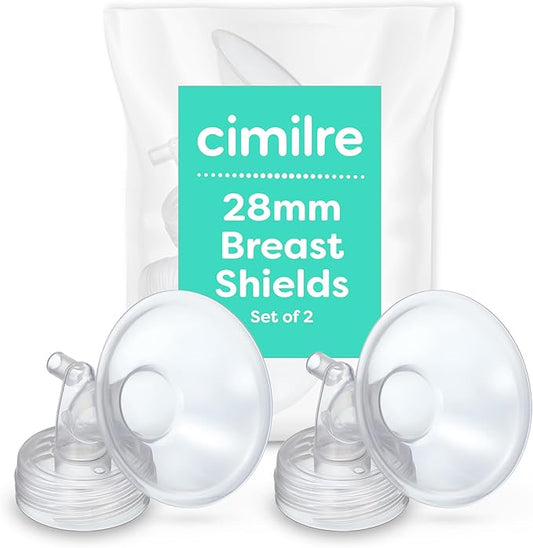 Cimilre 28MM Breast Shields, Spare & Replacement Breast Shields for The Cimilre Breast Pump, Comfortable Breast Pump Parts for Nursing Moms, 28MM Shields (Set of 2)