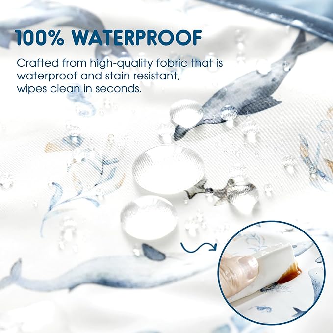 GRSSDER 3-pack Mess Proof Baby Feeding Bibs with Food Catcher Pocket, Soft Lightweight Waterproof Fabric Material with Zero Plastic-like Feel, Adjustable and Easy Clean Toddler Bibs for 6-36 Months