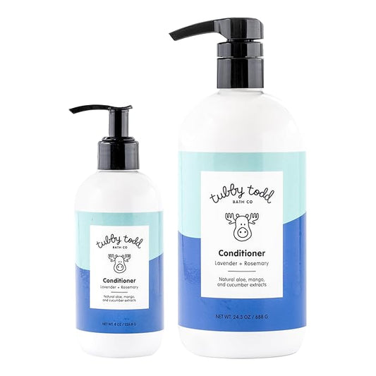 TUBBY TODD Hair Conditioner for Kids & Babies - Nourishing Frizz Control & Detangler - Lightweight, Sweet-Scented Formula - Great for All Ages - 2 Pack - Lavender Rosemary
