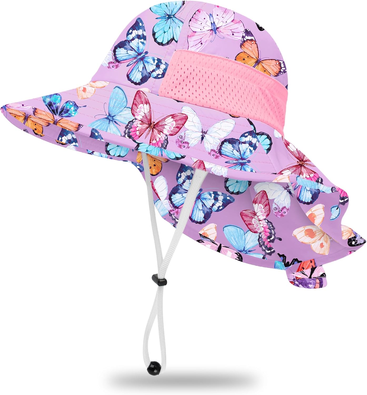Toddler Baby Sun Hat Kids Summer UPF 50+ for Boys Girls Adjustable Beach Hats with Bucket Wide Brim Age 1-7 Years