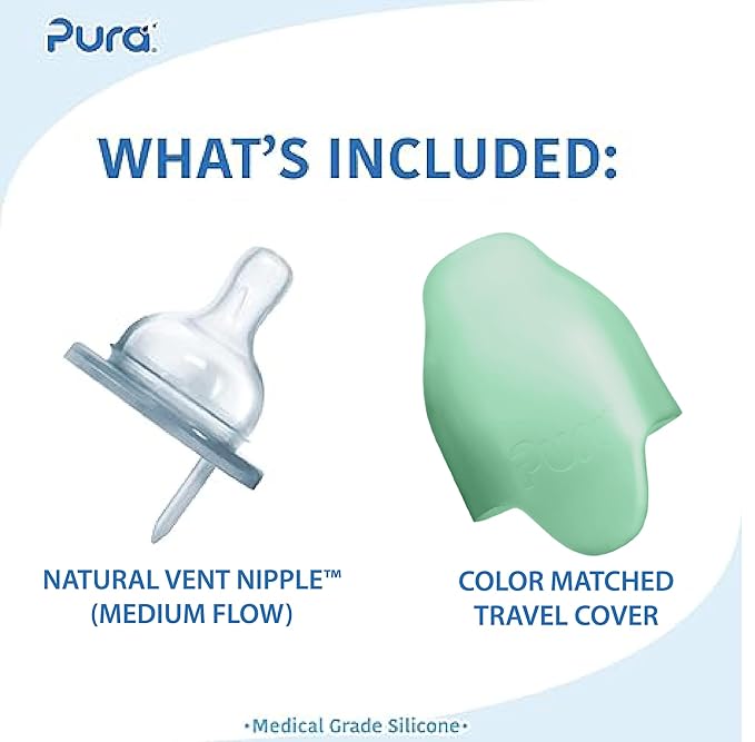 Pura Kiki 7oz Stainless Steel Insulated Infant Bottle – Includes Silicone Medium-Flow Nipple & Sleeve – Anti-Colic, Plastic-Free, MadeSafe Certified