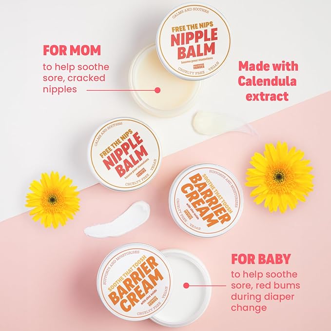 100% Natural Nipple Cream Safe for Breastfeeding - Handmade Heroes Nipple Balm Breastfeeding Essentials Post Partum Essentials - Nipple Butter Sore Nipple Relief Breast Pump Lubricant