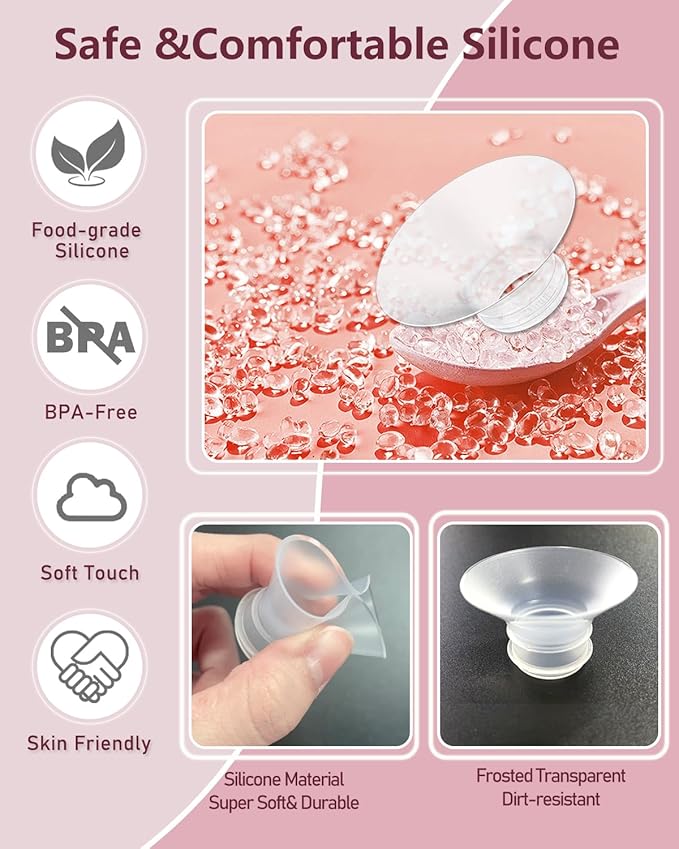 Flange Insert 4PCS 14mm Compatible with Momcozy M9/M6/M5/S12 Pro/V1 Pro/V2 pro, Spectra/Medela/Elvie/NCVI/TSRETE/eufy/Lansinoh/Paruu/MomMed Breast Pump 24mm Shields/Flanges (4pcs-14mm)