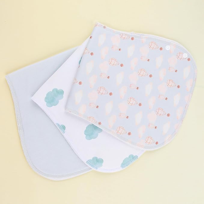 2-in-1 Burp Cloths and Baby Bibs - 6 Pack Large Super Absorbent Soft Cotton Burping Cloths for Spit Up, 3 Layers Thick Baby Burp Rags for Girls & Boys