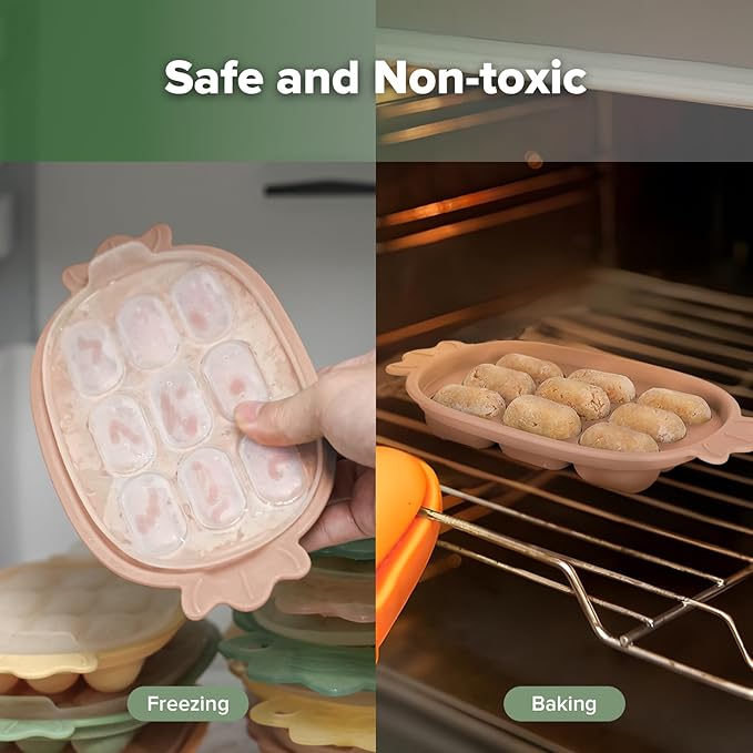 Haakaa Baby Fruit Food Feeder & Silicone Freezer Nibble Tray Combo - Breastmilk Popsicle Mold for Baby Cooling Relief, BPA Free Baby Mesh Food Feeder for Infant Self Feeding