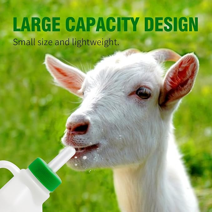 850ML Animal Feeding Bottle with 5 Nipples Lamb Nursing Bottle Feeding Goat Milk Bottle Calf Milk Feeder Bottle for Sheep Lambs Piglets