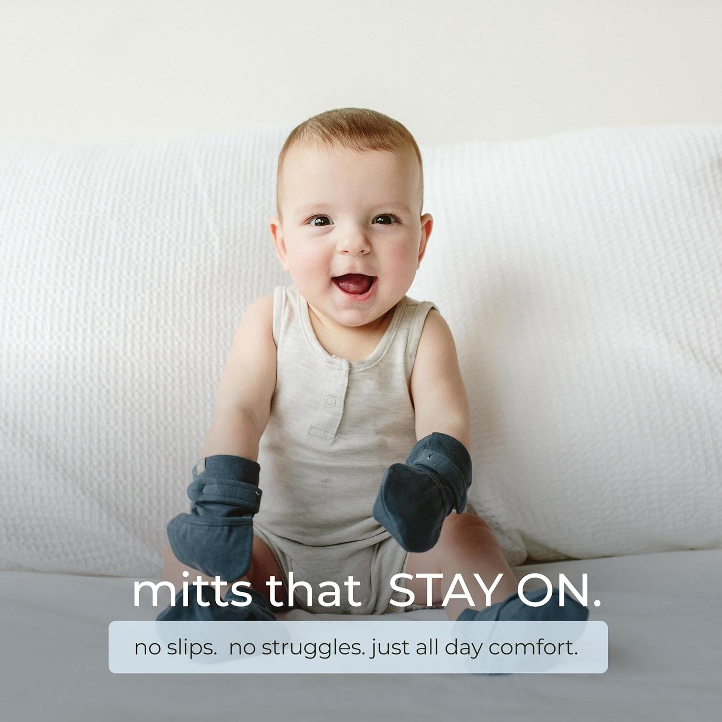 goumikids Viscose Made from Bamboo Cotton Anti-Scratch Soft Stay-On Mitts