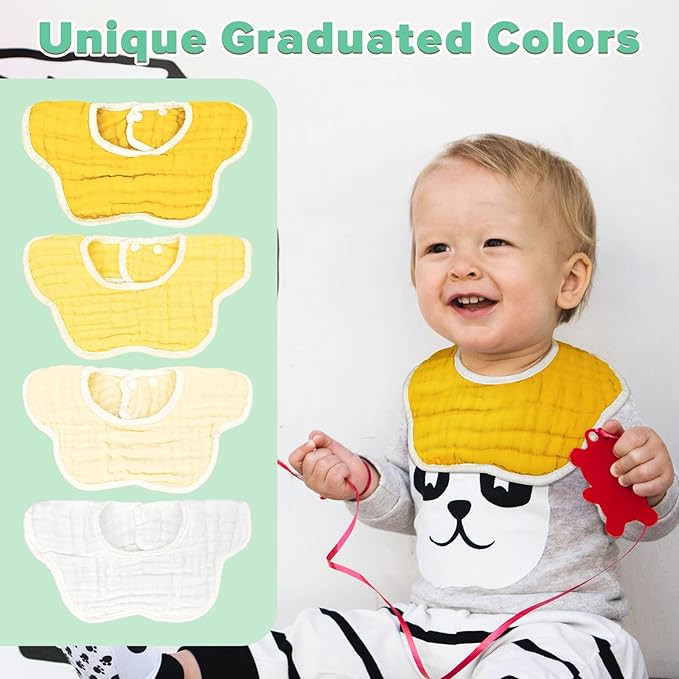 Baby Bibs Muslin Bibs 8 Pack for Drooling and Teething for Unisex Girls Boys