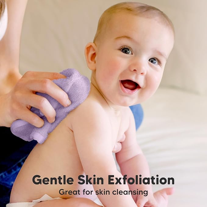 6-Pack Baby Washcloths - Soft Absorbent Viscose from Bamboo Wash Cloths for Babies, Kids, Toddlers, Infant, Newborn Bath Towels, Gentle on Sensitive Skin, 10x10 Reusable Face Towels (Soft Lilac)