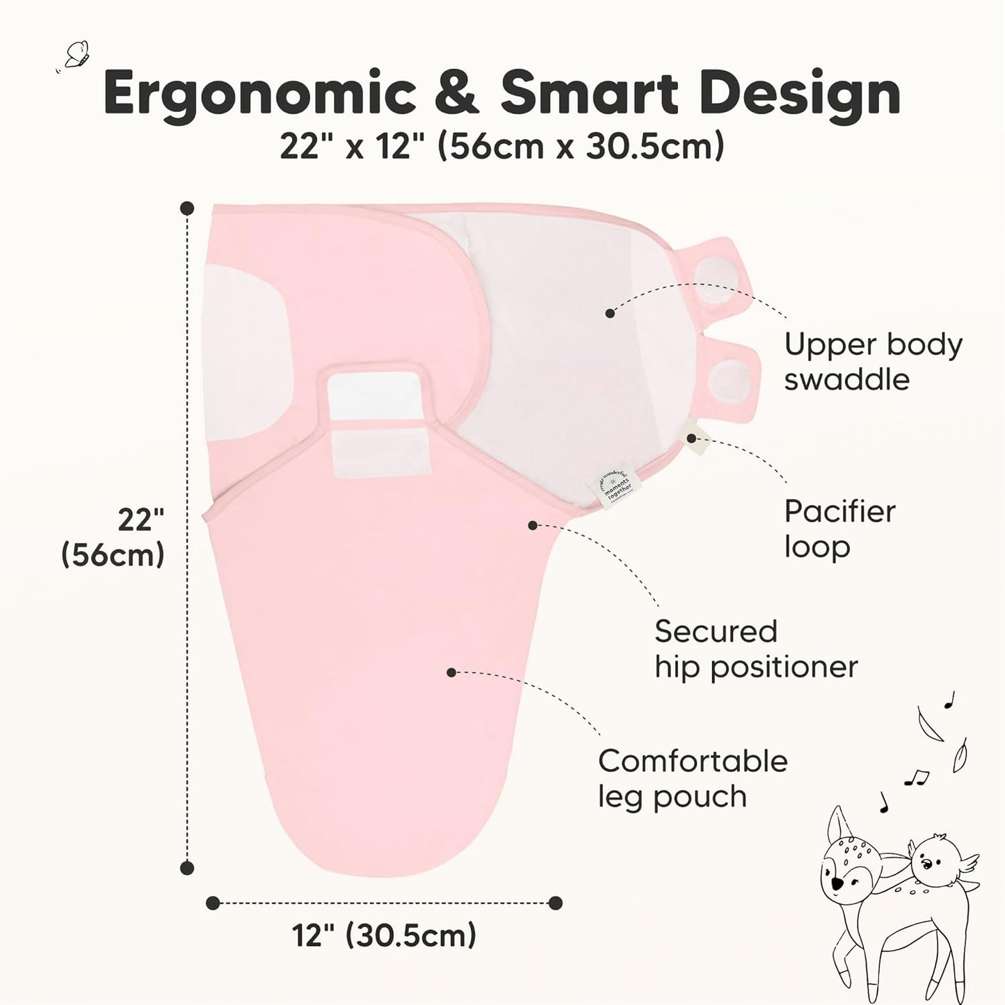 KeaBabies 3-Pack Organic Baby Swaddle Sleep Sacks - Swaddles for Newborns, Infant 0-3 Months, Baby Girls, Boys, Soft & Snug Newborn Sleep Sack, Nursery Swaddling Blankets (Candy)