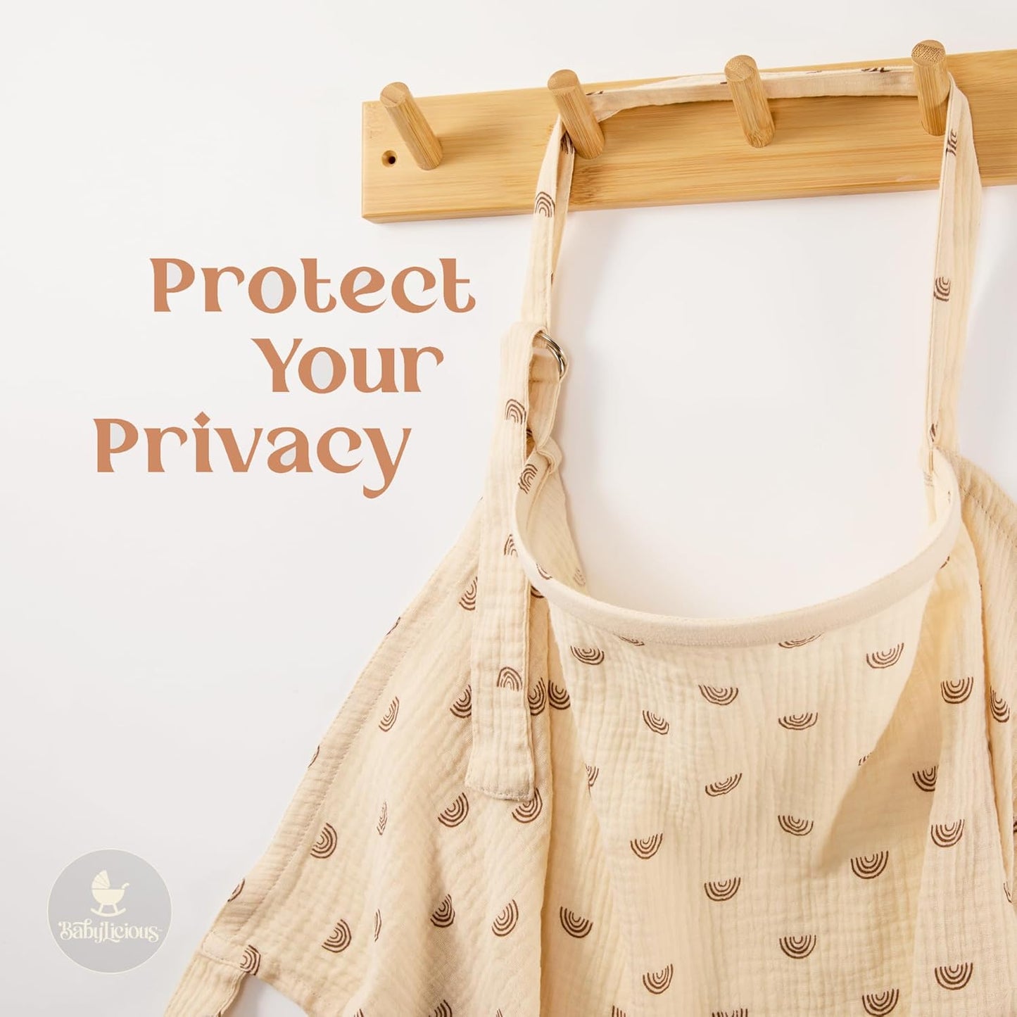 Muslin Nursing Cover Up for Breastfeeding - Breast Feeding Covers for Women | Breathable 100% Muslin Cotton Breastfeeding Cover with Arch-line and Adjustable Straps | Breastfeeding Essentials