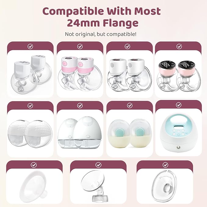 Flange Sizing Kit 3 in 1 with 10PCS Flange Inserts 13/15/17/19/21mm, Silicone Flanges Insert Kit for 24mm Flange/Shield, Pumping Essentials Kit for Moms