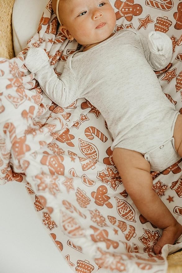 Copper Pearl Large Premium Knit Baby Swaddle Receiving Blanket Gingerbread