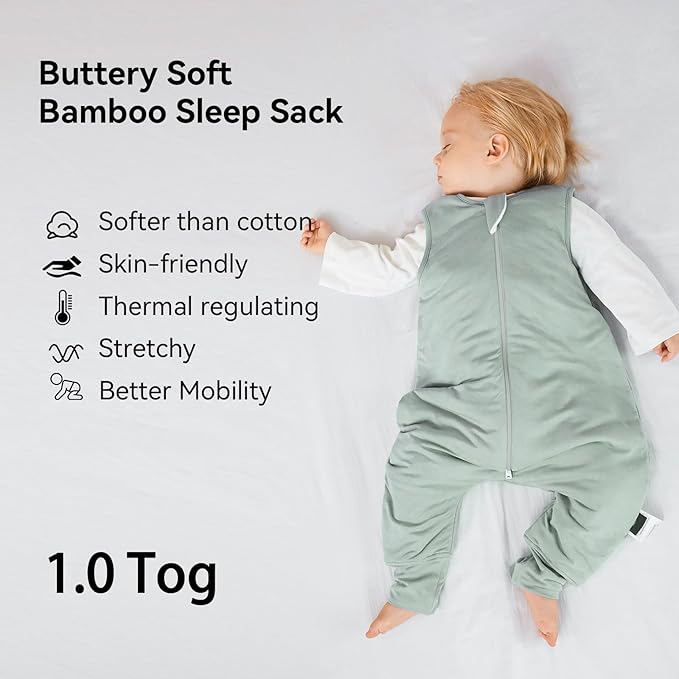 Rayon Made from Bamboo Toddler Sleep Sack with Feet 1.0 Tog Ultra Soft Toddler Sleeping Sack 3t-4t Sleep Bag Walker Quilted Wearable Blanket with Legs 2-Way Zipper Lightweight Extra Long