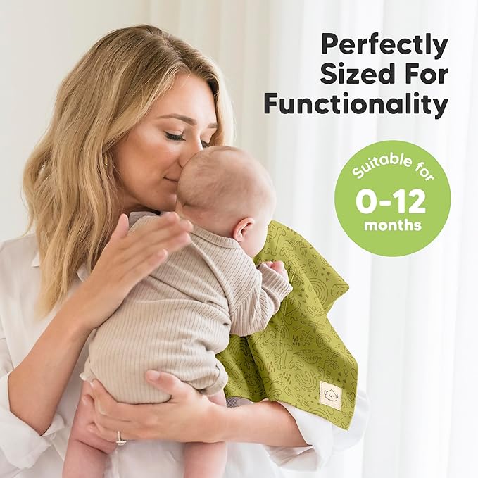 Organic Burp Cloths Baby Boy, Girl - 6-Pack Large Cotton Burping Cloths for Babies, Spit Up Rags, Super Absorbent, Ultra Soft Newborn Rag, Gender Neutral, Machine Washable, Durable (Mesozoic)