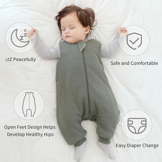 Rayon Made from Bamboo Toddler Sleep Sack with Feet 3t-4t 1.0 Tog Breathable Sleep Sack 36-48 Months Ultra Soft Baby Wearable Blanket with Legs Unisex Sleeping Bag with 2-Way Zipper