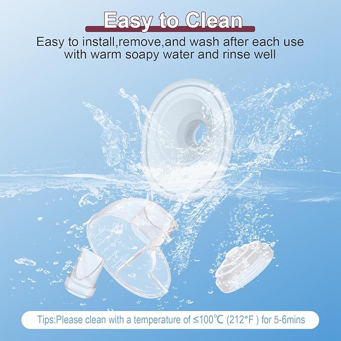 Two Complete Sets Compatible with Momcozy M5 Breast Pump Replacement Parts, 24mm Collection Cup and 15/17/19/21mm 8pcs Flange Size Kit for M5 only, not Other Models