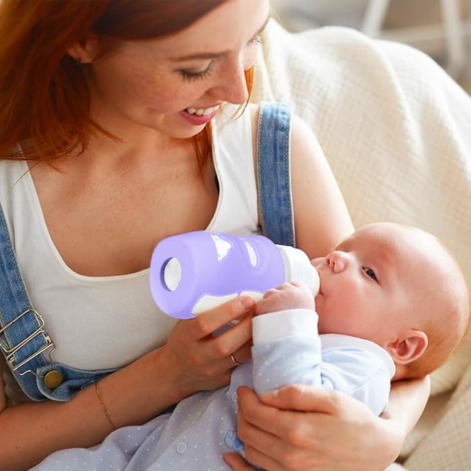 BUSOHA 4 Pack Silicone Sleeves for Avent Baby Bottles - Anti Breakage Baby Bottle Holder for Avent Natural Glass Baby Bottles,Compatible with Avent Baby Bottle,8oz