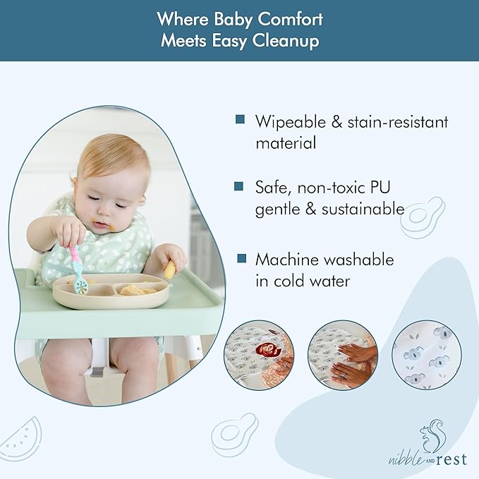 Nibble and Rest Highchair Insert Cover, Compatible for IKEA Antilop Highchair, High Chair Accessories Stain-Proof and Wipeable Insert Cover (Cushion NOT Included)(Sagedots)