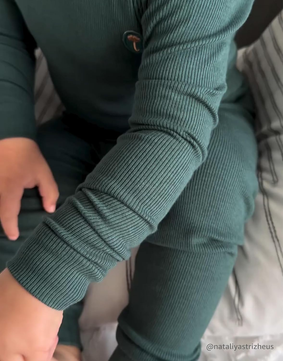 moimoln Pajamas Set 6M-5Y Solid Ribbed Unisex Baby & Toddler, Soft Viscose, Snug-Fit, Everyday Sleepwear