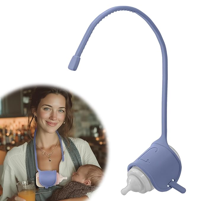 Adjustable Baby Bottle Support – Assist Feeding Tool for Parents, Non-Slip & Ergonomic Design, Fits Standard & Wide-Neck Bottles(Blue)