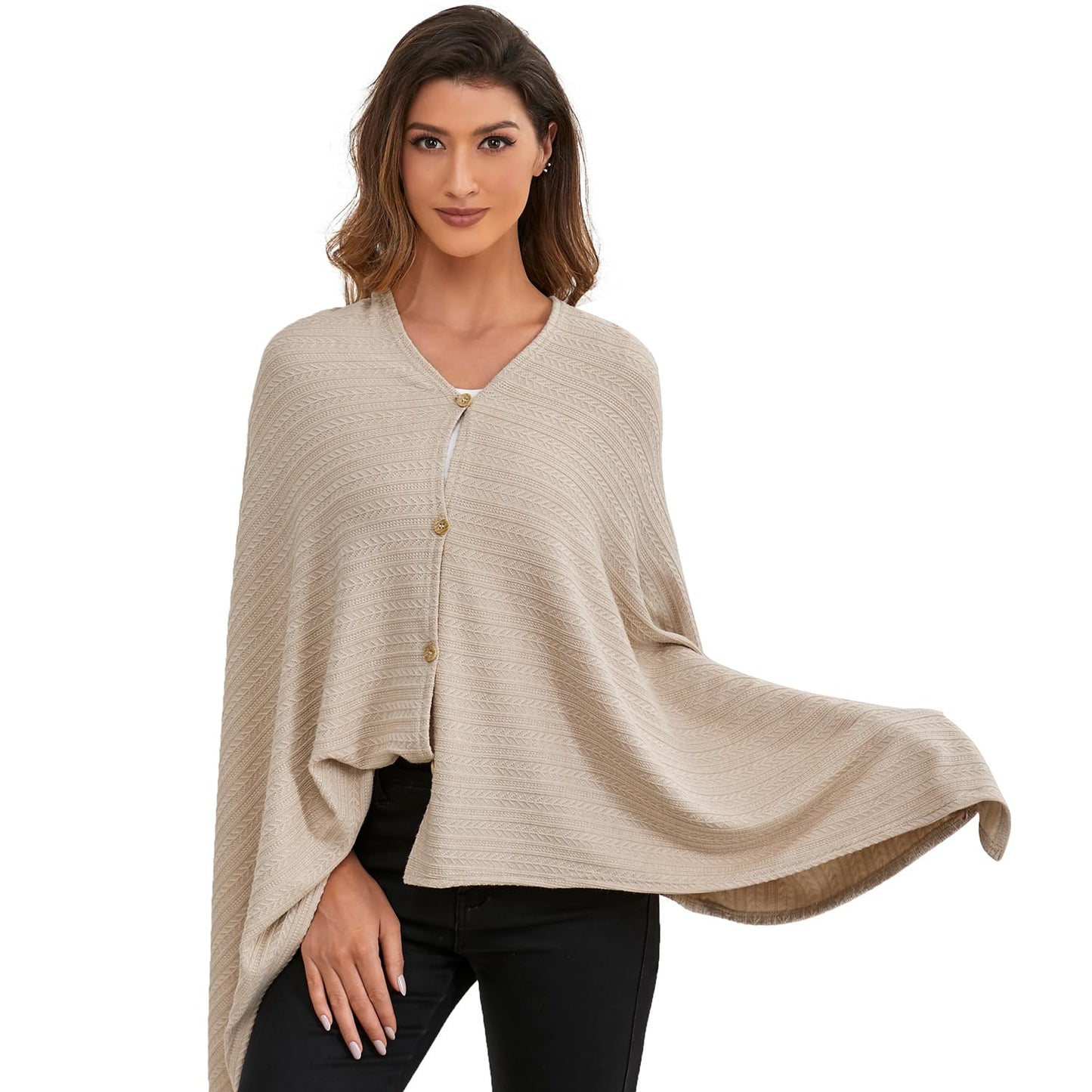 Nursing Cover for Baby Breastfeeding, Knit Breastfeeding Cover, Warm Cozy Swaddle, Breathable and Soft, Wide Neck with Stretch for Easy View (Summer Wheat)