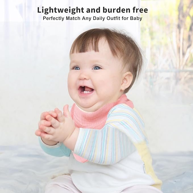 Magnetic Bandana Drool Bibs 6-pack - Magnetic Closure Baby Bibs - Safe, Easy, Chic Teething Bib