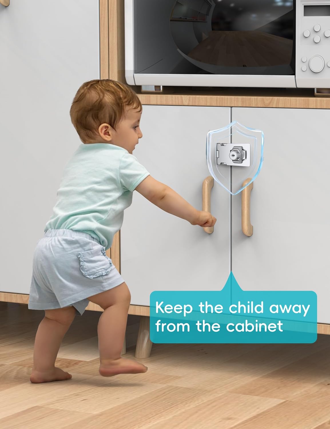 2.5 Inch Keyed Hasp Lock for Cabinets & Small Doors, Twist Knob Design, Heavy Duty Zinc Alloy with Chrome-Plated Iron, Includes Keys & Screws - Silver, 2 Pack