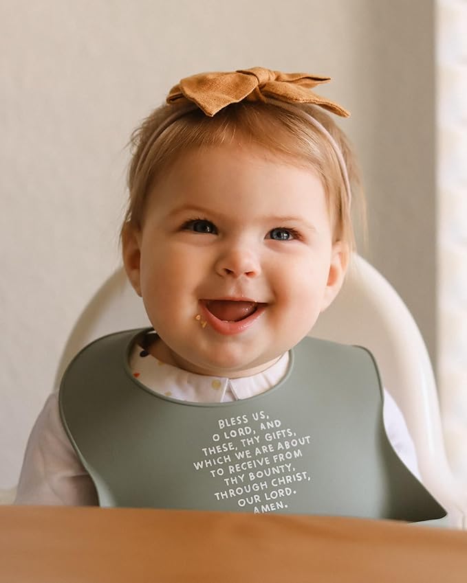 Be A Heart Silicone Baby Bibs, Adjustable Waterproof Bibs, Meal Blessing Bibs