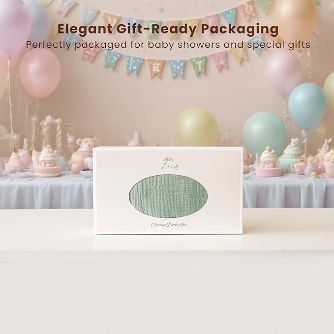 Konssy Muslin Baby Sleep Sack 6-12 Months 0.8 TOG, 2 Pack 100% Cotton Wearable Blanket for Babies, 2-Way Zipper Breathable Sleeping Sack Infant Toddler Essentials for Girls and Boys (Woodland,Sage)