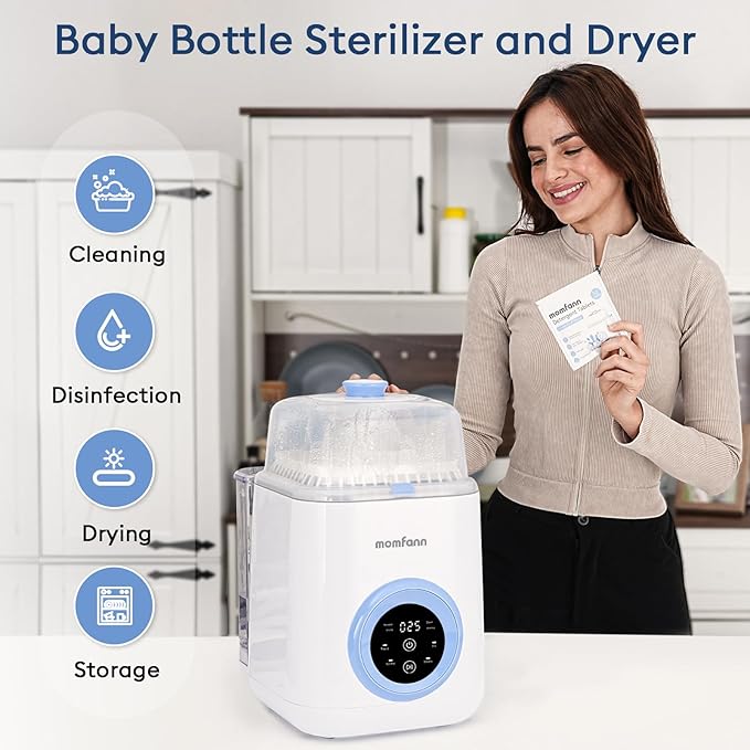 Baby Bottle Washer-19 Min Rapid Wash, Sterilizer and Dryer, All-in-One Cleaner, Bottles, Pump Parts & Baby Essentials for New Parents Gift, Replaces Hand Washing