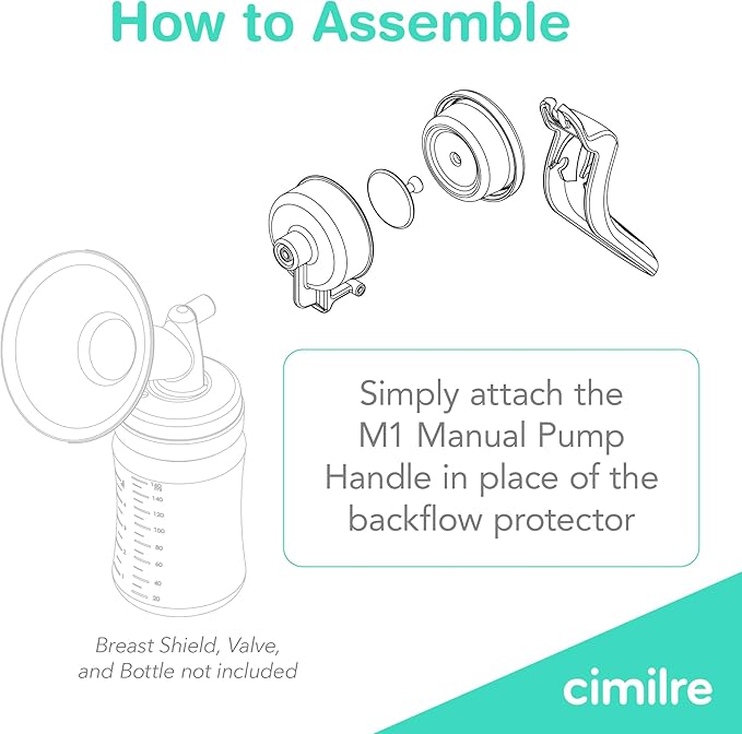 Cimilre M1 Manual Breast Pump Handle, Converts Any Cimilre Collection Kit into a Manual Breast Pump, No Power Needed, Perfect for Travel or As Backup Solution