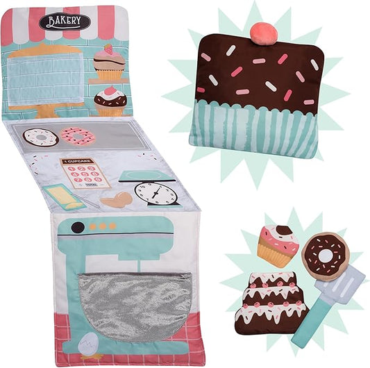 Lambs & Ivy Interactive 2-n-1 Soft Toddler Cupcake/Bakery Pillow Play Set