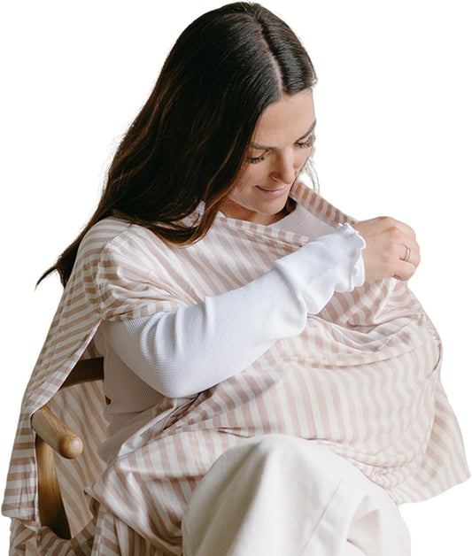 Solly Baby Nursing Cover, Ultra-Breathable, Lightweight Breastfeeding Cover-Up, Buttery-Soft Fabric, Universal Fit, Postpartum Essentials, Newborn Must Haves, Candy Stripe