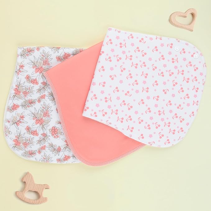 2-in-1 Burp Cloths and Baby Bibs - 6 Pack Large Super Absorbent Soft Cotton Burping Cloths for Spit Up, 3 Layers Thick Baby Burp Rags for Girls & Boys