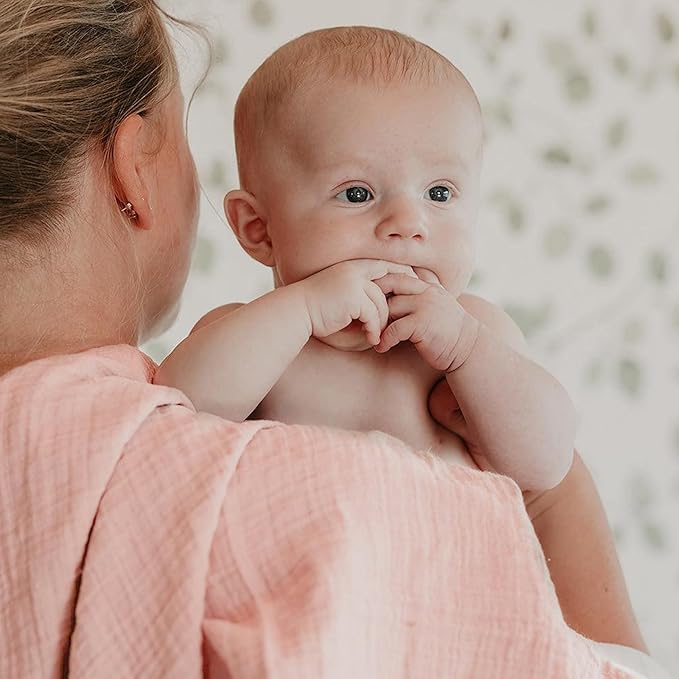 JELLYMONI Muslin Swaddle Blankets for Unisex, 2 Pack Newborn Receiving Blanket, Large 47 x 47 inches Soft Breathable Muslin Baby Blanket for Newborn Boys & Girl