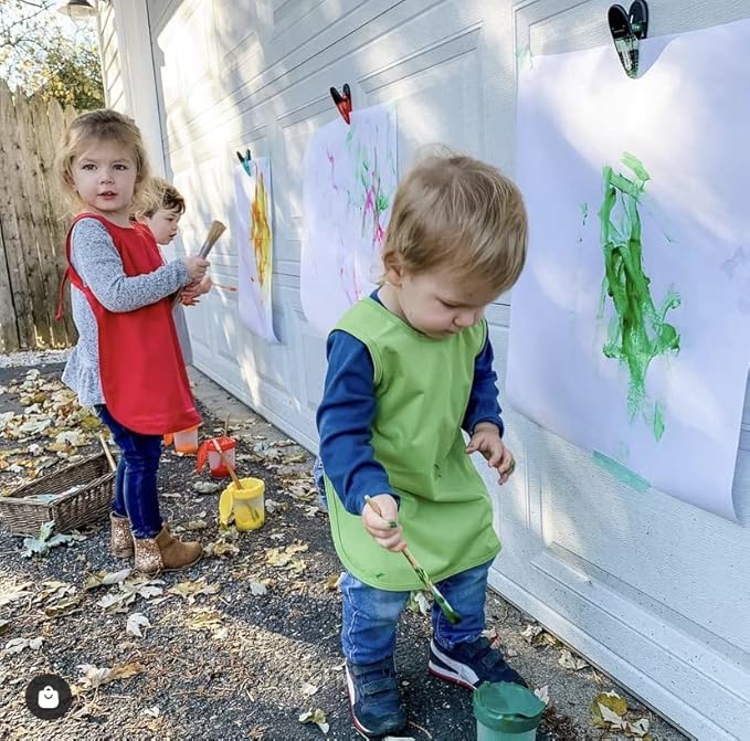 BapronBaby Ribbit Bapron - No Neck Tie Safer Bib for Baby & Toddler - Soft Waterproof Stain Resistant - Machine Washable - Sz Baby/Toddler 6m-3T