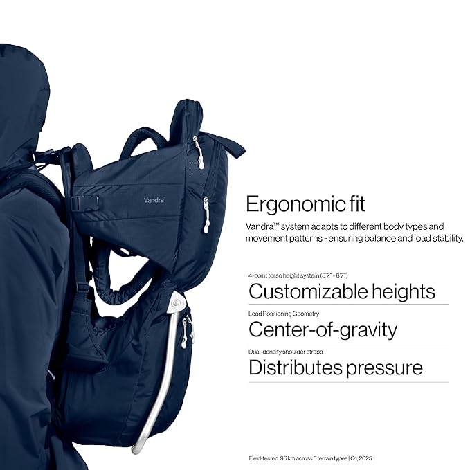 Vandra™ River - Scandinavian Hiking Baby Carrier Backpack - Gravity Lock™ Hard-Shell Frame - Nest Child Carrier for Toddler & Kids - Dust Bag, Alu Tag & More Included