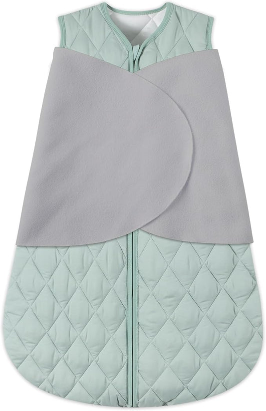 Newborn Sleep Sack Baby Swaddle,3-Way Adjustable Wearable Blanket,Swaddling Sleeping Bag,TOG 2.5 (Green, 6-12 Months)